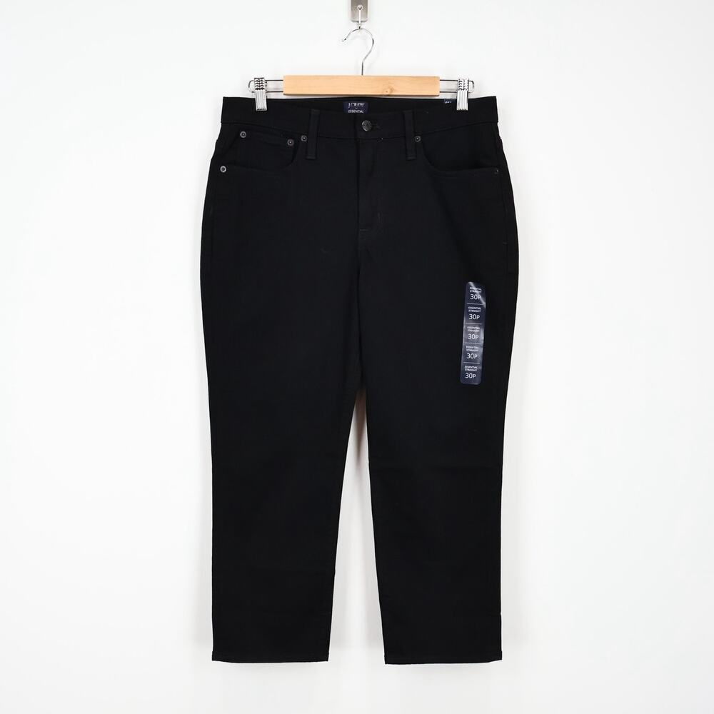 J.Crew Essential Straight Jean All-day Stretch Black Size 30 Petite NWT